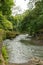 Uma Anyar waterfall, Bali, Indonesia. Jungle, forest, daytime with cloudy sky