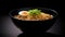 Umami Delights, A Taste of Japan\\\'s Finest in a Black Bowl of Ramen. Generative AI