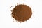 Umber pigment isolated over white