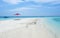 Umbrella on the beach of Maldives