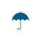 Umbrella Blue Icon On White Background. Blue Flat Style Vector Illustration