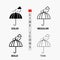 Umbrella, camping, rain, safety, weather Icon in Thin, Regular, Bold Line and Glyph Style. Vector illustration