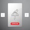 Umbrella, camping, rain, safety, weather Line Icon in Carousal Pagination Slider Design & Red Download Button