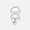 Umbrella cloud sticker icon