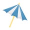 Umbrella for cocktails. Elements for decorating beach drinks, beach parties. Blue and white umbrella. Vector