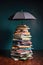 umbrella covering a stack of insurance papers for protection