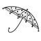 Umbrella design, black silhouette