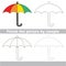 Umbrella. Drawing worksheet.