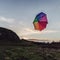 Umbrella flying away on blackford hill