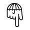 Umbrella hand pointer down logo.