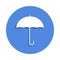 umbrella icon in badge style. One of weather collection icon can be used for UI, UX