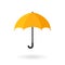 Umbrella icon. Cartoon umbrella icon. Colorful yellow parasol for rain, water and sun. Parasol with handle in flat style with