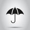 Umbrella icon in flat style. Parasol vector illustration on isolated background. Umbel business concept