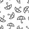 Umbrella icon in flat style. Parasol vector illustration on white isolated background. Canopy seamless pattern business concept
