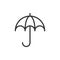 Umbrella icon in flat style. Parasol vector illustration on white isolated background. Umbel business concept