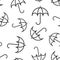 Umbrella icon seamless pattern background. Parasol vector illustration on white isolated background. Umbel business concept