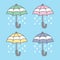 Umbrella icon Vector logo cartoon illustration fancy pastel