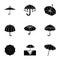 Umbrella icons set, simple style