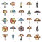 Umbrella icons vector flat