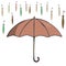 Umbrella illustration clip art drawing rain element color texture simple smilar on white background
