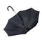 The umbrella lies upside down on the surface. Black classic umbrella cane.