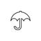 Umbrella line icon, outline vector logo, linear pictogram isolated on white, forecast weather symbol