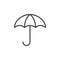Umbrella line icon, outline vector sign, linear style pictogram isolated on white.