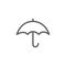 Umbrella Line Icon on white background