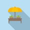 Umbrella local market icon flat vector. Floating boat