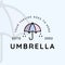 umbrella modern logo line art simple minimalist vector illustration template icon graphic design