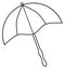Umbrella, picture for children coloring, black and white, isolated.
