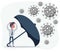 Umbrella protecting merchants immune novel coronavirus pneumonia infection