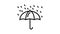 umbrella rain autumn line icon animation