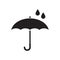 Umbrella and rain icon vector flat design