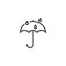 Umbrella and rain line icon