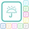 Umbrella with rain outline vivid colored flat icons