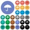 Umbrella round flat multi colored icons