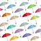 Umbrella seamless pattern. Fashion accessories sale concept