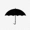 Umbrella side view icon isolated on transparent background.