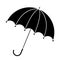 Umbrella silhouette isolated on white. Black and white open parasol icon. Illustration of rain protection autumn graphic element.