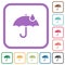 Umbrella with single raindrop solid simple icons