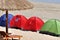 Umbrella and tent on seaside