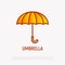 Umbrella thin line icon. Modern vector illustration of autumn accessory