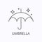 Umbrella thin line icon. Protection concept. Outline vector illustration