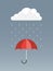 Umbrella vector icon. Rain protection umbrella water symbol. Rain safety sign drop icon isolated