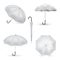 Umbrella white rainy season accessory realistic set