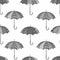 Umbrellas - autumn pattern. Cute cartoon ornament. Doodle style