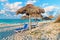 Umbrellas on the beach of Varadero in Cuba