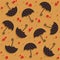 Umbrellas and hearts seamless pattern - vector