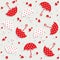 Umbrellas and hearts seamless pattern - vector